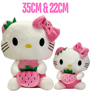 Hello Kitty Combo Set: Small & Large Plush Toys, 24-Day of Kitty characters Advent Calendar, and Keychain