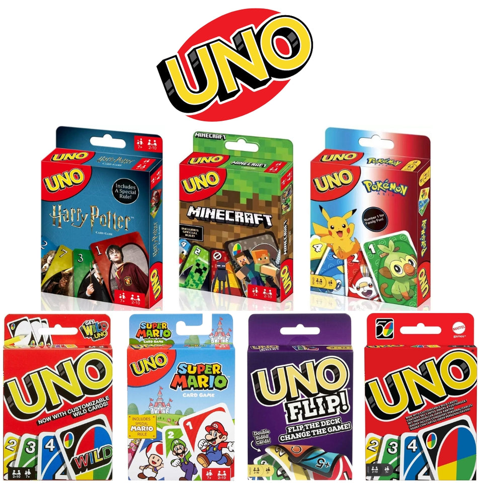 "Family Fun with Mattel Games UNO! Find it at Uncle Jay's!"