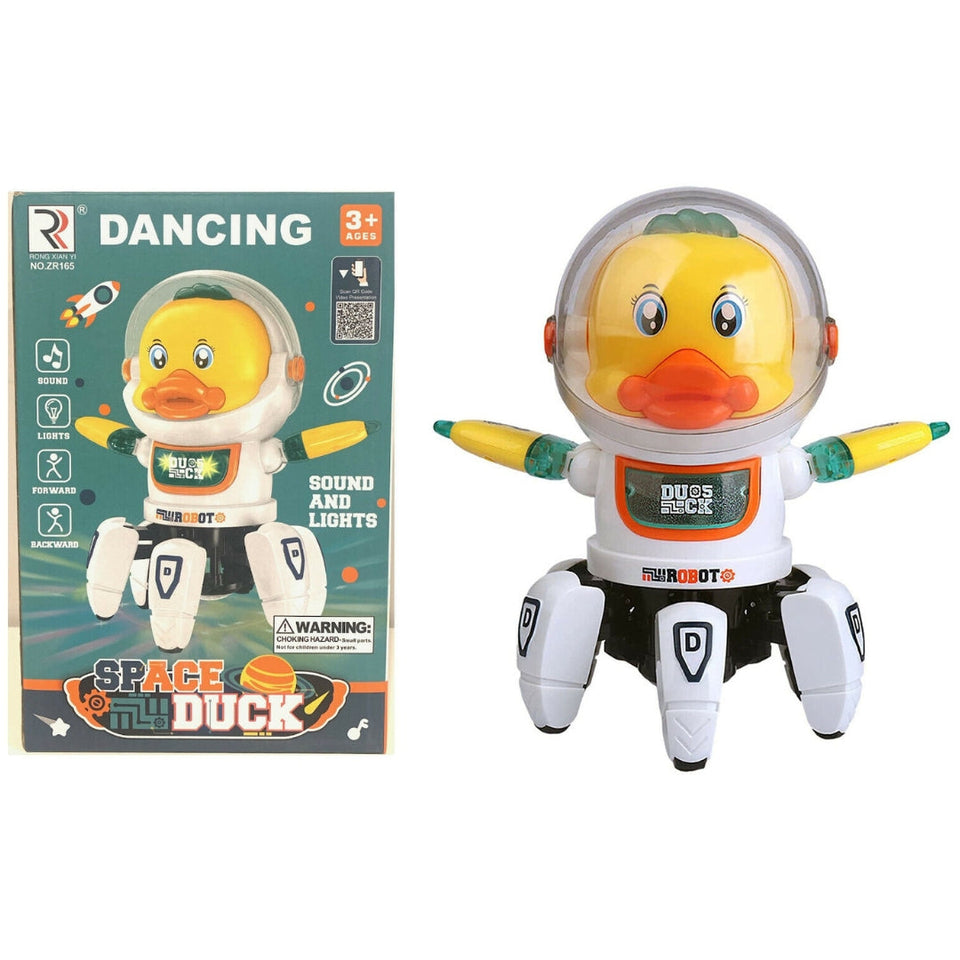 Dancing Space Duck, Electric Dancing Robot, Six-claw, Light Music, White