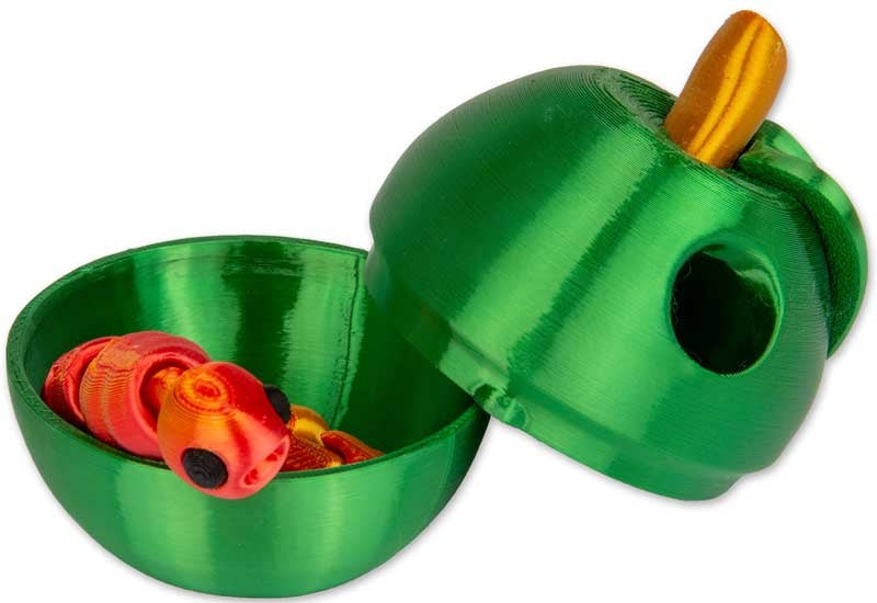 3D Printed Apple And Caterpillar Assorted