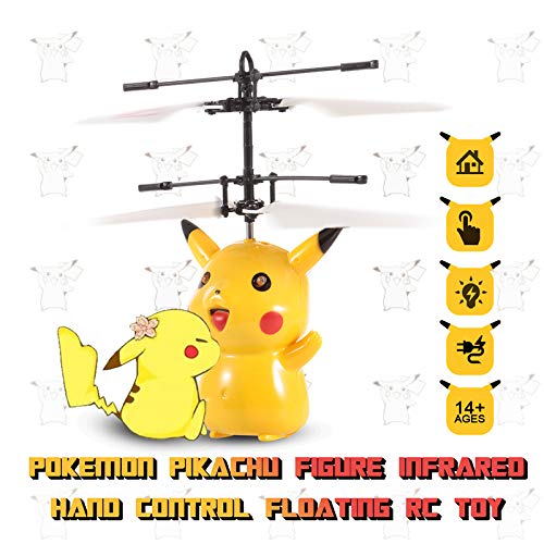 Pokemon Pikachu Induction Aircraft Flying Toy Children Parent-child Outdoor Cool lighting Toys Holiday Christmas Gifts