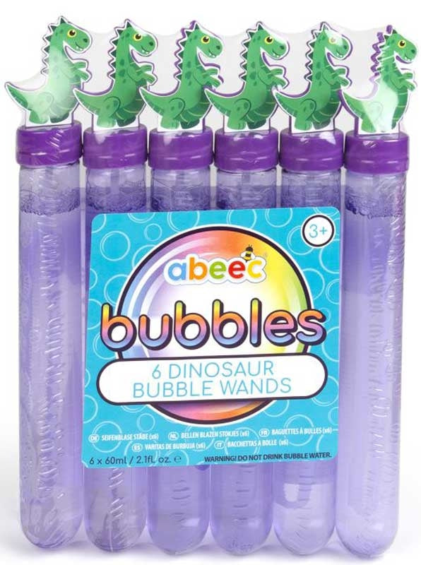 6 x 60ml Dinosaur Bubble Wands