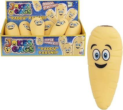Stretchy Squidgy Parsnip - 16.6cm Yellow-Orange Fun Toy for Kids