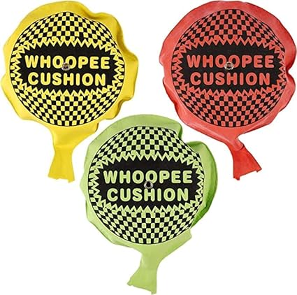 4 X Self-Inflating Whoopee Cushion - Farting Classic Jokes Collection Whoopie Toys for Kids and Adult, Makes Gas Sounds Noise, Pranks Funny Jokes Tricky Toy Party Favour Supply