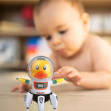 Dancing Space Duck, Electric Dancing Robot, Six-claw, Light Music, White