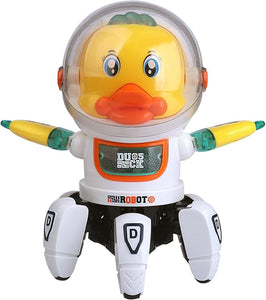 Dancing Space Duck, Electric Dancing Robot, Six-claw, Light Music, White