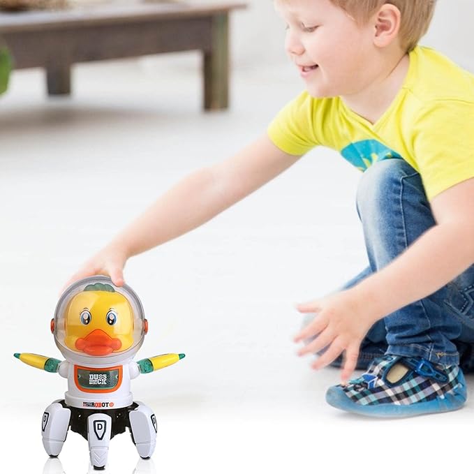 Dancing Space Duck, Electric Dancing Robot, Six-claw, Light Music, White