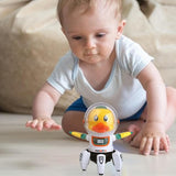 Dancing Space Duck, Electric Dancing Robot, Six-claw, Light Music, White