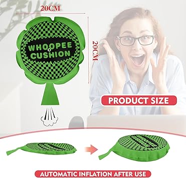 4 X Self-Inflating Whoopee Cushion - Farting Classic Jokes Collection Whoopie Toys for Kids and Adult, Makes Gas Sounds Noise, Pranks Funny Jokes Tricky Toy Party Favour Supply