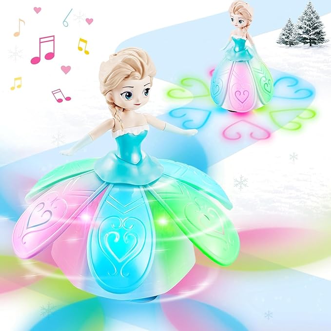 Rotating Ice Princess Dancing Robot Toy with lights, music & interactive fun