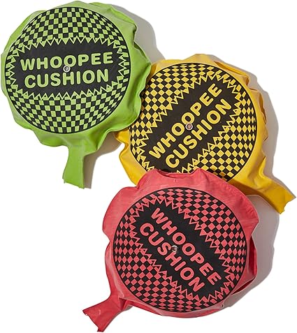 4 X Self-Inflating Whoopee Cushion - Farting Classic Jokes Collection Whoopie Toys for Kids and Adult, Makes Gas Sounds Noise, Pranks Funny Jokes Tricky Toy Party Favour Supply