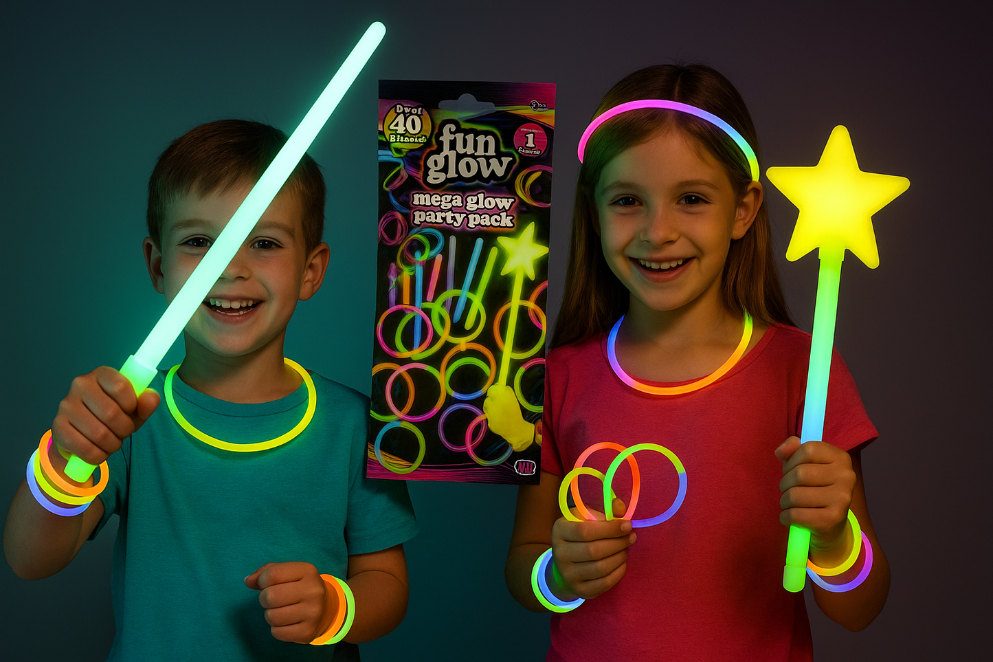 GLOW STICK MEGA PARTY PACK - 40 PIECE SET - LIGHT UP THE NIGHT!