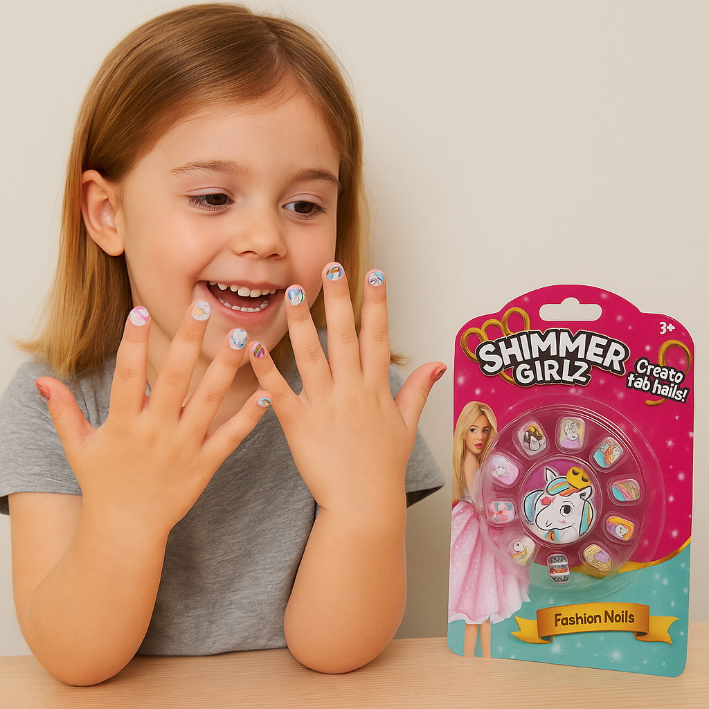 Shimmer Girlz Faux Fashion Nails – Glam Up in a Snap! 💅