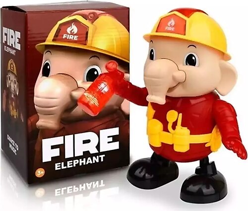 Fireman Elephant Action Figure Dancing Robot Toy Dancing Music Lights