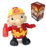 Fireman Elephant Action Figure Dancing Robot Toy Dancing Music Lights