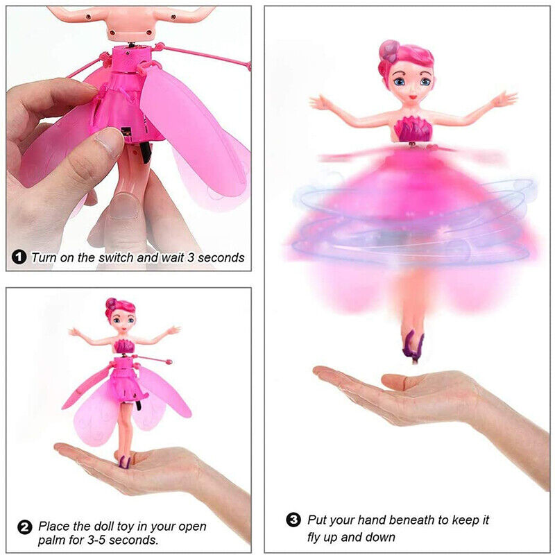 Enchanting Induction Flight Luminous Fairy Doll – A Magical RC Drone Experience for Kids -Random colour will be sent.