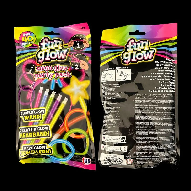 GLOW STICK MEGA PARTY PACK - 40 PIECE SET - LIGHT UP THE NIGHT!