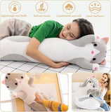 Furry Fellows® Giant Grey Cat Pillow - Soft Plush Hugging Pillow, Adorable Stuffed Kitty for Kids, Cozy Sleeping Throw Pillow, Perfect Gift for Cat Lovers and Kids of All Ages