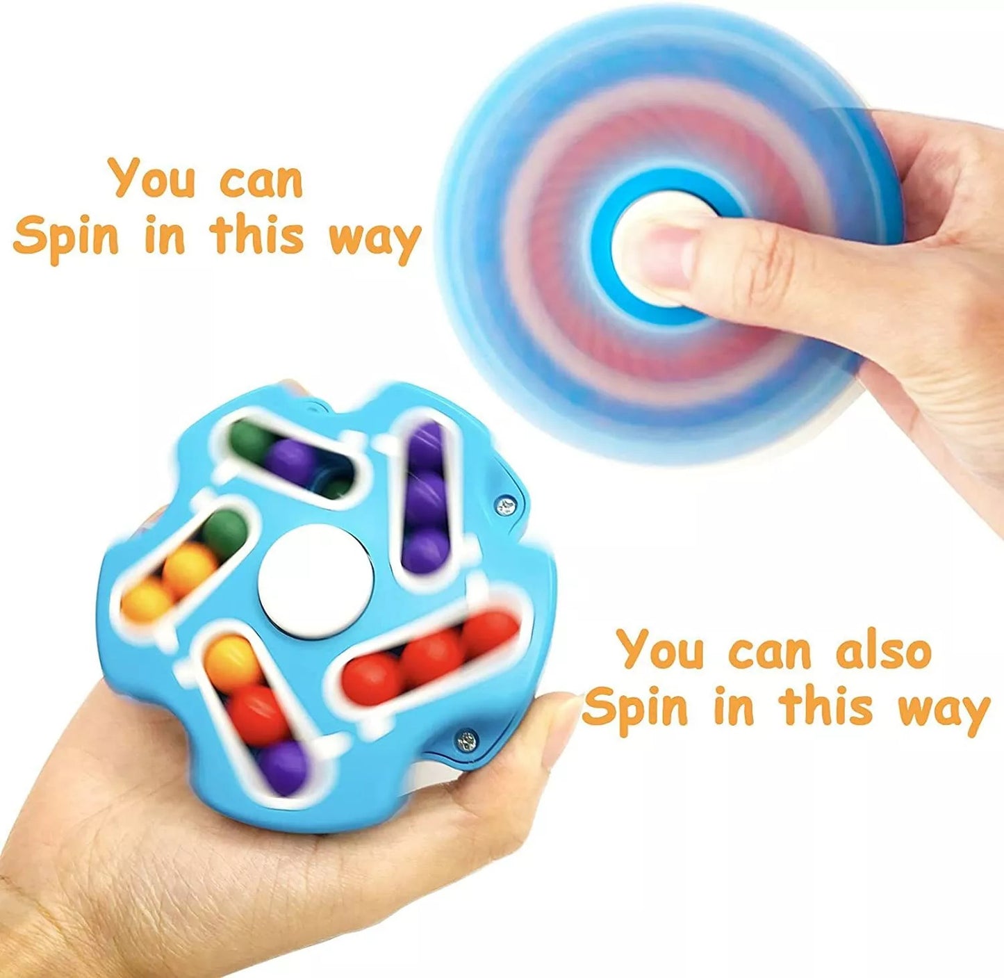 Unclejay's Fingertip Gyro Rubik's Cube Finger Fidget Toy Spinner Stress Relief Satisfying Toy - Random Colour