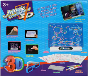 Magic drawing board with LED light for 3D drawings.