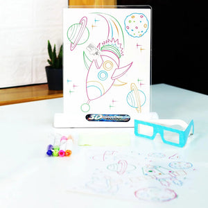 Magic drawing board with LED light for 3D drawings.