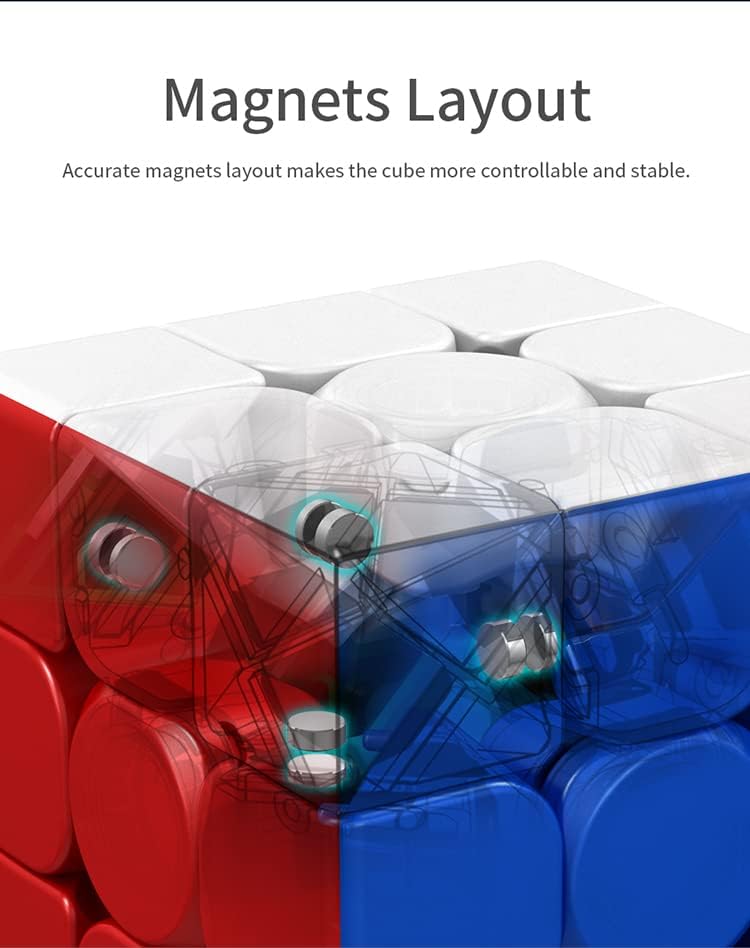 Unclejay's MOYU 3x3 Magic Cube Speed Rubix Cube Magnetic Puzzle Cube Flexible Brain Teasers Satisfying Fun for Magic Cube Enthusiasts