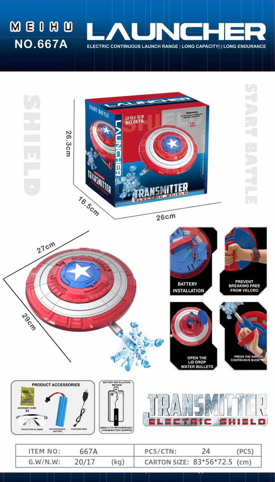 Captain America Shield Gel Blaster - Unleash Your Inner Superhero