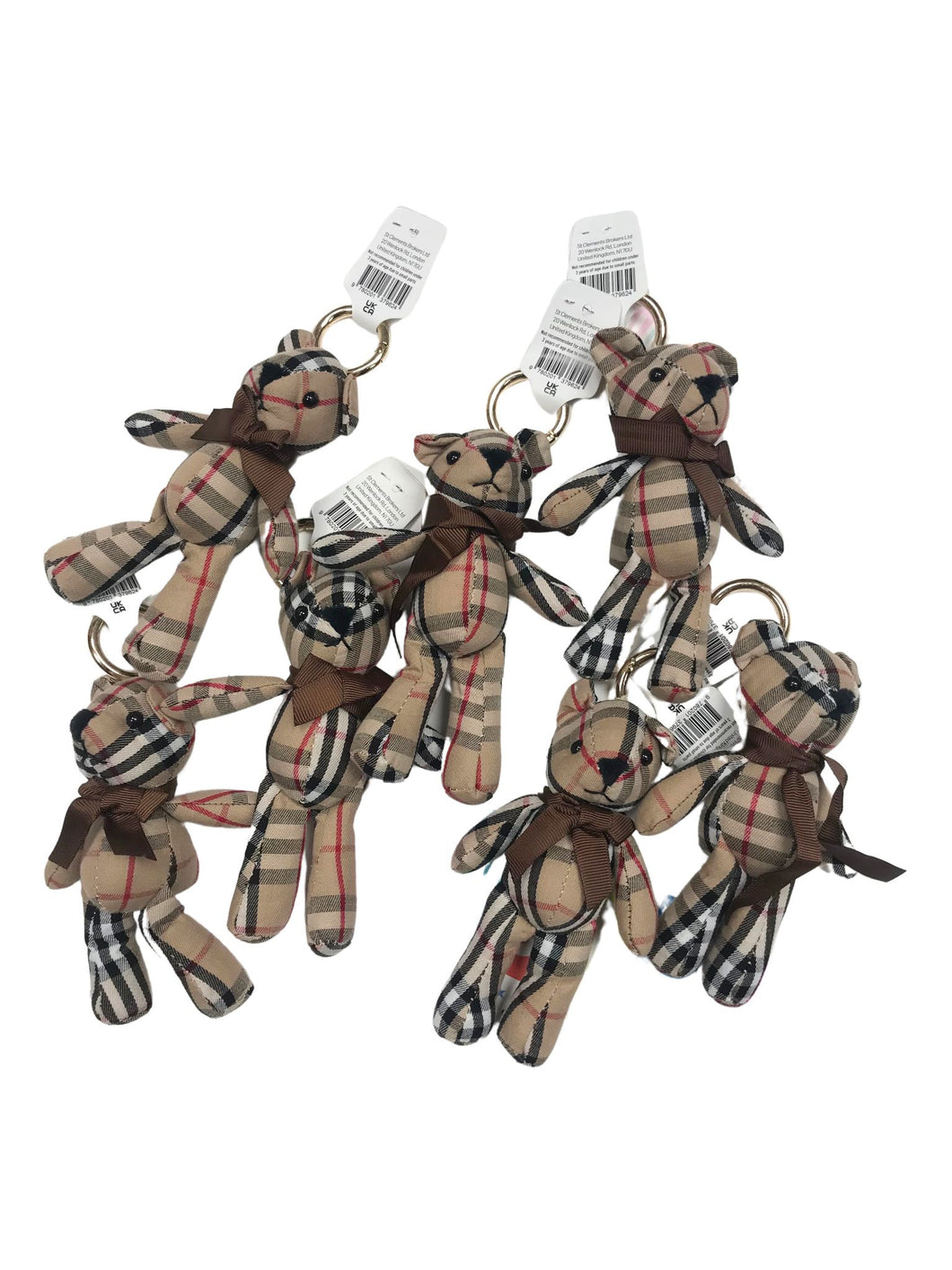Unclejay's Handmade Cute Pattern 15cm Bear Key Chain with Scarf and Metal Key Ring