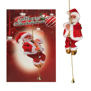 Santa Claus Climbing Ladder Christmas Ornament Electric Music Kids Toy