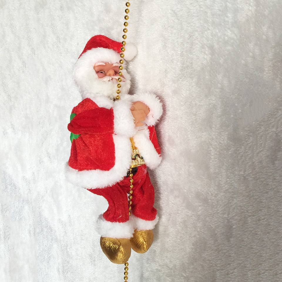 Santa Claus Climbing Ladder Christmas Ornament Electric Music Kids Toy