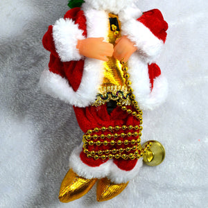 Santa Claus Climbing Ladder Christmas Ornament Electric Music Kids Toy