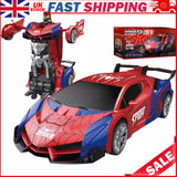 Unclejay's Spider Man Warrior Far From Home Transforming Car Toys with Eye & Underbody Lights, 360°Rotation Robot Toy