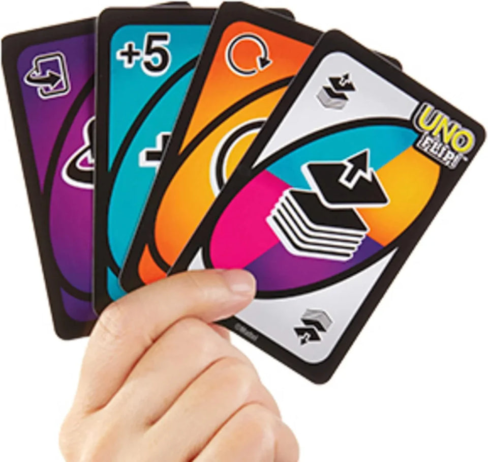 "Family Fun with Mattel Games UNO! Find it at Uncle Jay's!"