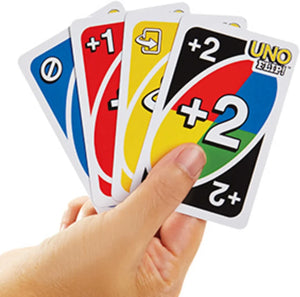 "Family Fun with Mattel Games UNO! Find it at Uncle Jay's!"