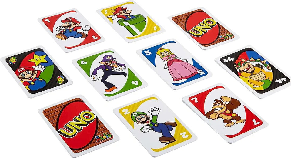 "Family Fun with Mattel Games UNO! Find it at Uncle Jay's!"