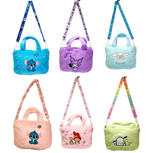 Cute Plush Character Shoulder Bags – Soft and Adorable Cartoon Handbags for All Ages