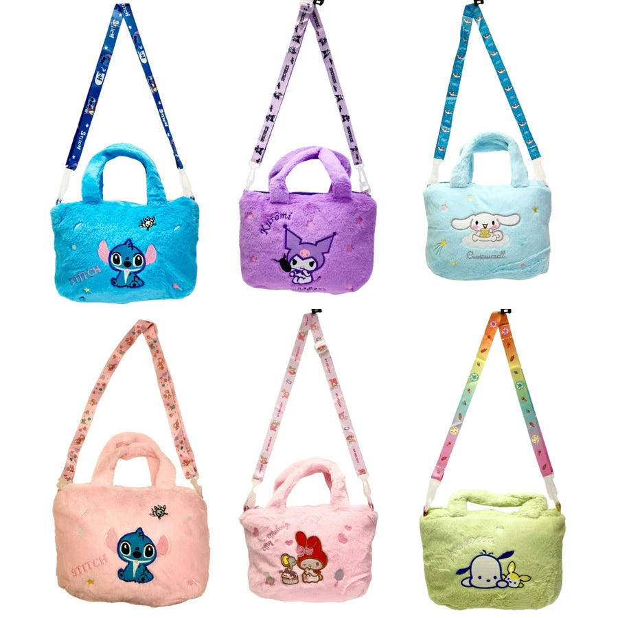 Cute Plush Character Shoulder Bags – Soft and Adorable Cartoon Handbags for All Ages