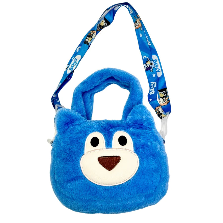 Fluffy Blue Bear Kids' Shoulder Bag – Fun and Adorable Companion