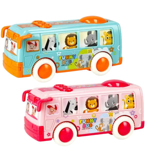 Bus Cartoon Mini 12CM Pull & Back Toy For Children