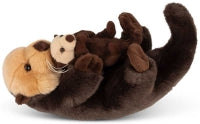 Animigos World Of Nature Lying Otter With Baby