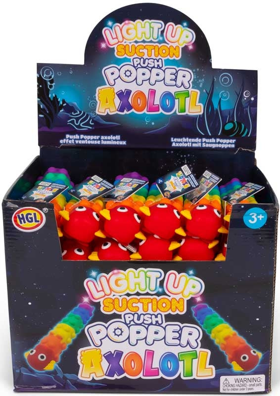 Axolotl Light Up Suction Push Popper Large