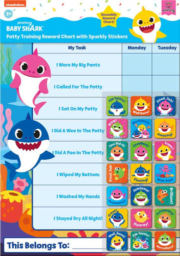 Baby Shark Potty Training Reward Chart With Stickers