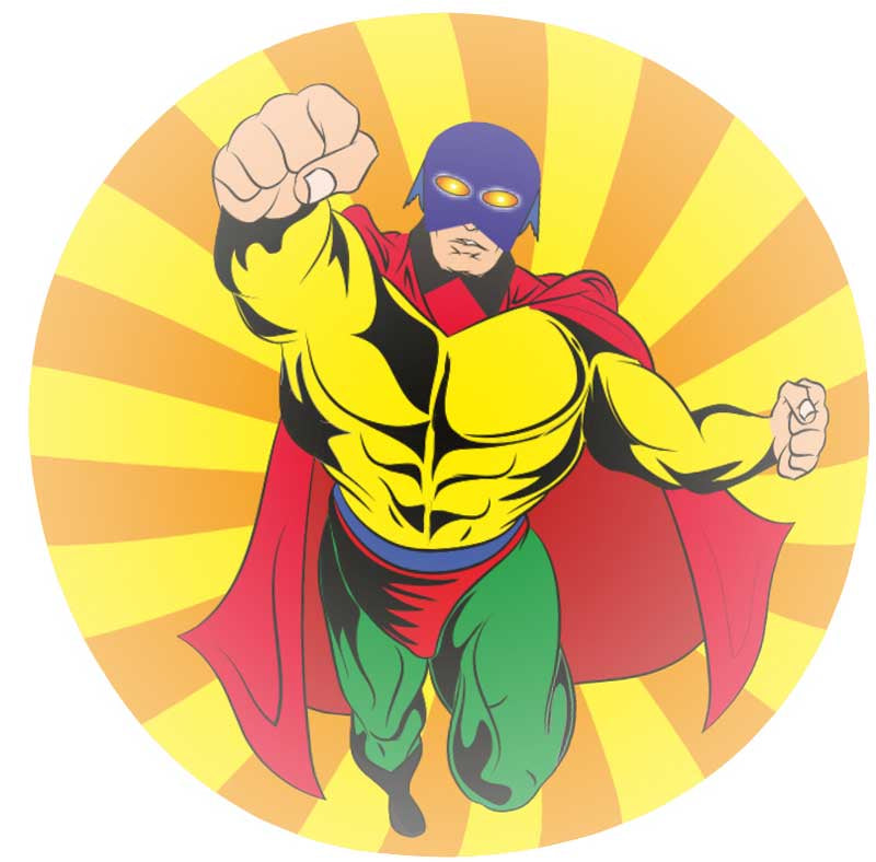 Ball Jet 3.3cm Super Hero 4 Assorted Cols