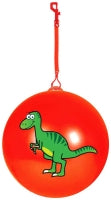 Ball PVC 25cm 80g Dinosaur W/hook 3 Assorted