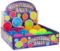Ball Spikey With Light 7.5cm 6 Assorted Cols