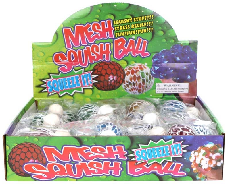Ball W/mesh Squeeze Glitter Assorted