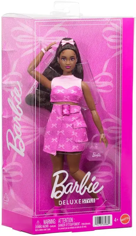 Barbie Deluxe Style Doll: Wavy Hair & Bow