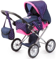 Bayer Design Dolls Pram City Star - Blue And Pink