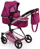Bayer Design Dolls Pram Neo Vario - Dark Pink