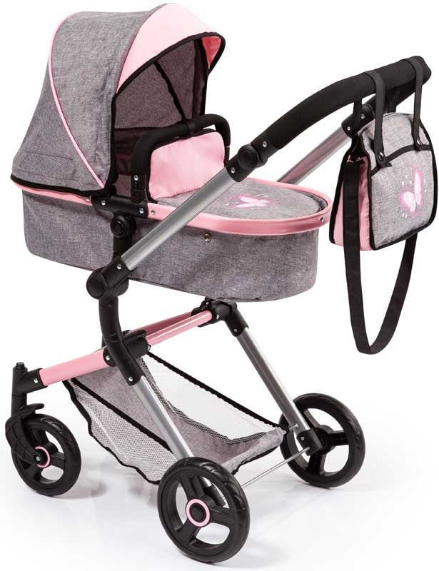 Bayer Design Dolls Pram Neo Vario -pink And Grey